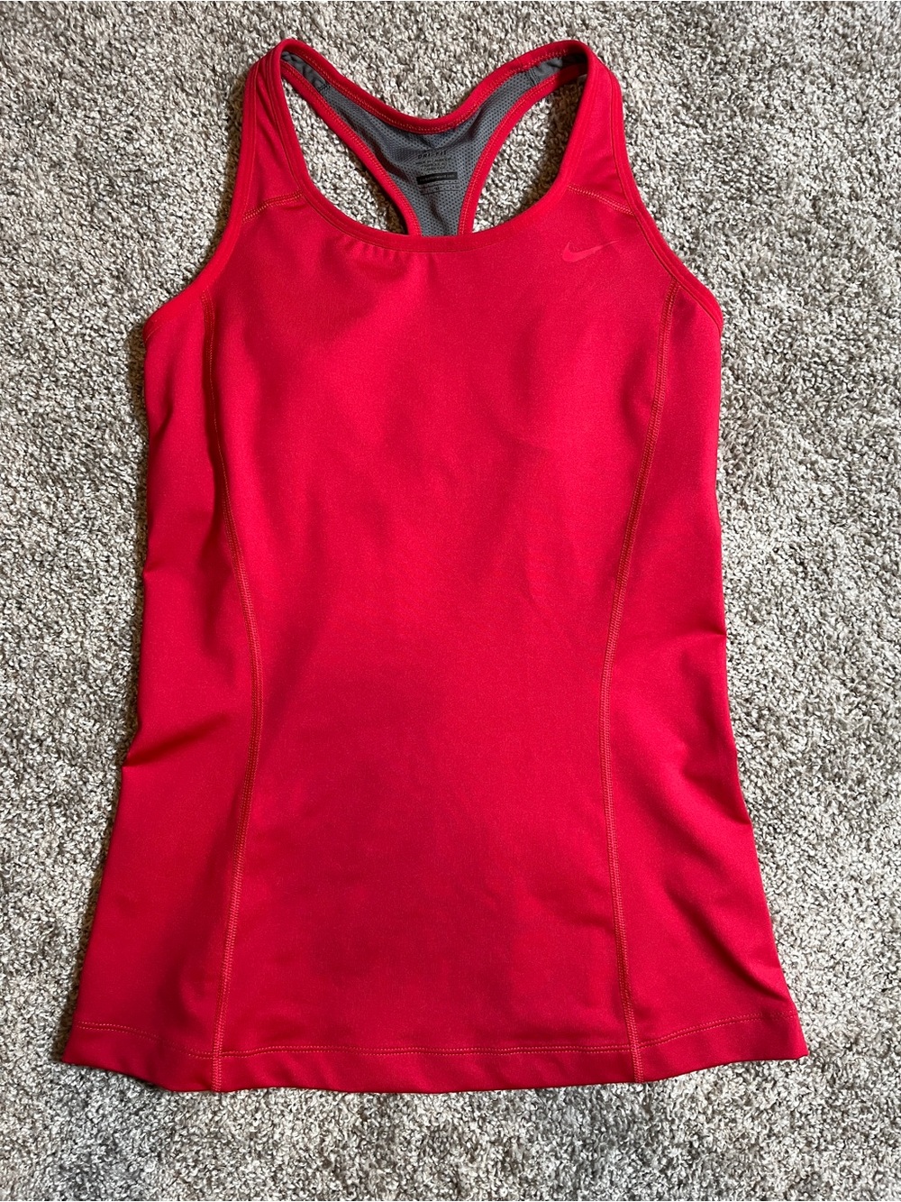 Nike Women’s Dri-Fit Tank Top with Built-in Sports Bra Medium Red/Pink
